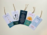 Lot de 5 images souvenir de profession de foi style graphisme contemporain